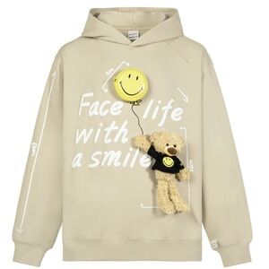 13De Marzo x Smiley Broken 13DE MARZO Palda‎ Bear Velcro Patch Balloon Hoodie